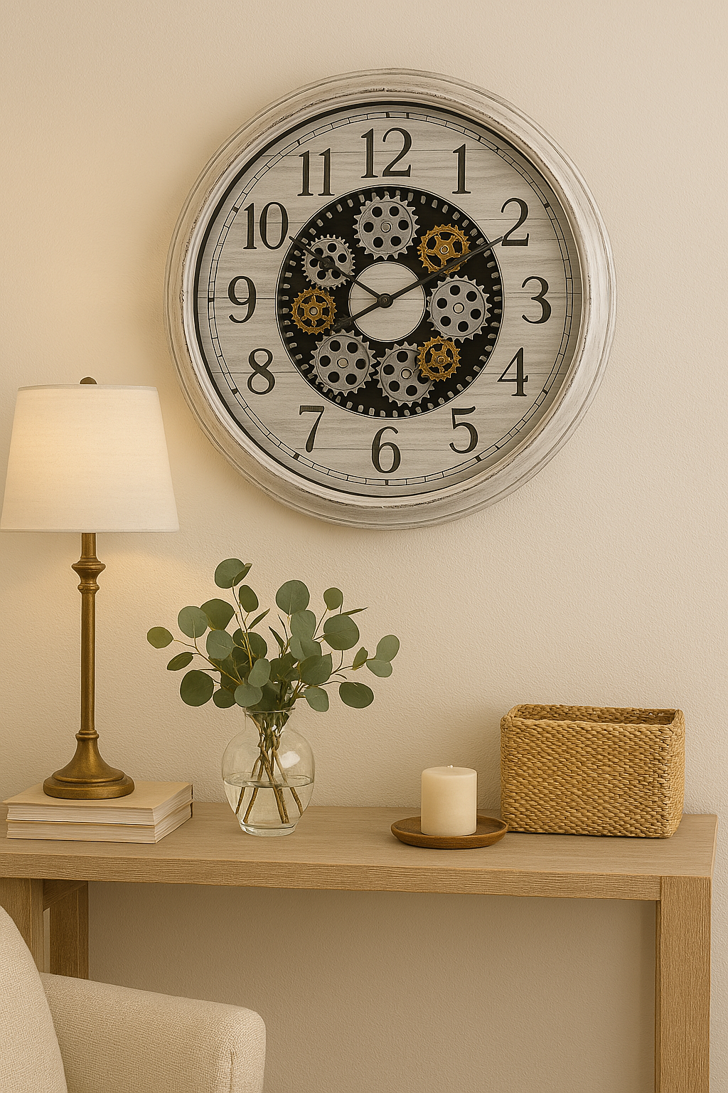 Ceas de perete, movement, 48 cm, alb